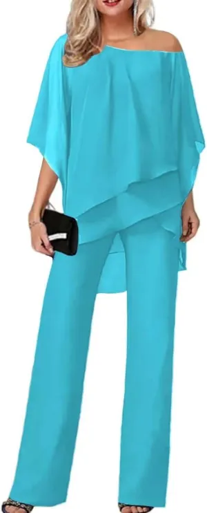 2 Pieces Mother of The Bride Pant Suits 2 Pcs Grandmother of The Bride Pants Suits for Wedding