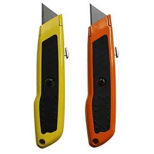 2 X Optic Utility Knife Box Cutter Super Heavy Duty Retractable Razor Blade Tool