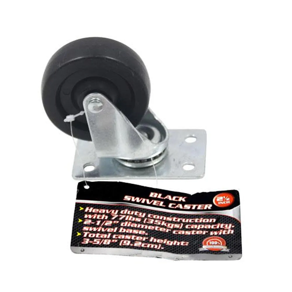 8 Pack Swivel Caster Wheels 2 1/2" Top Plate Bearing Top Plate Heavy Duty Black