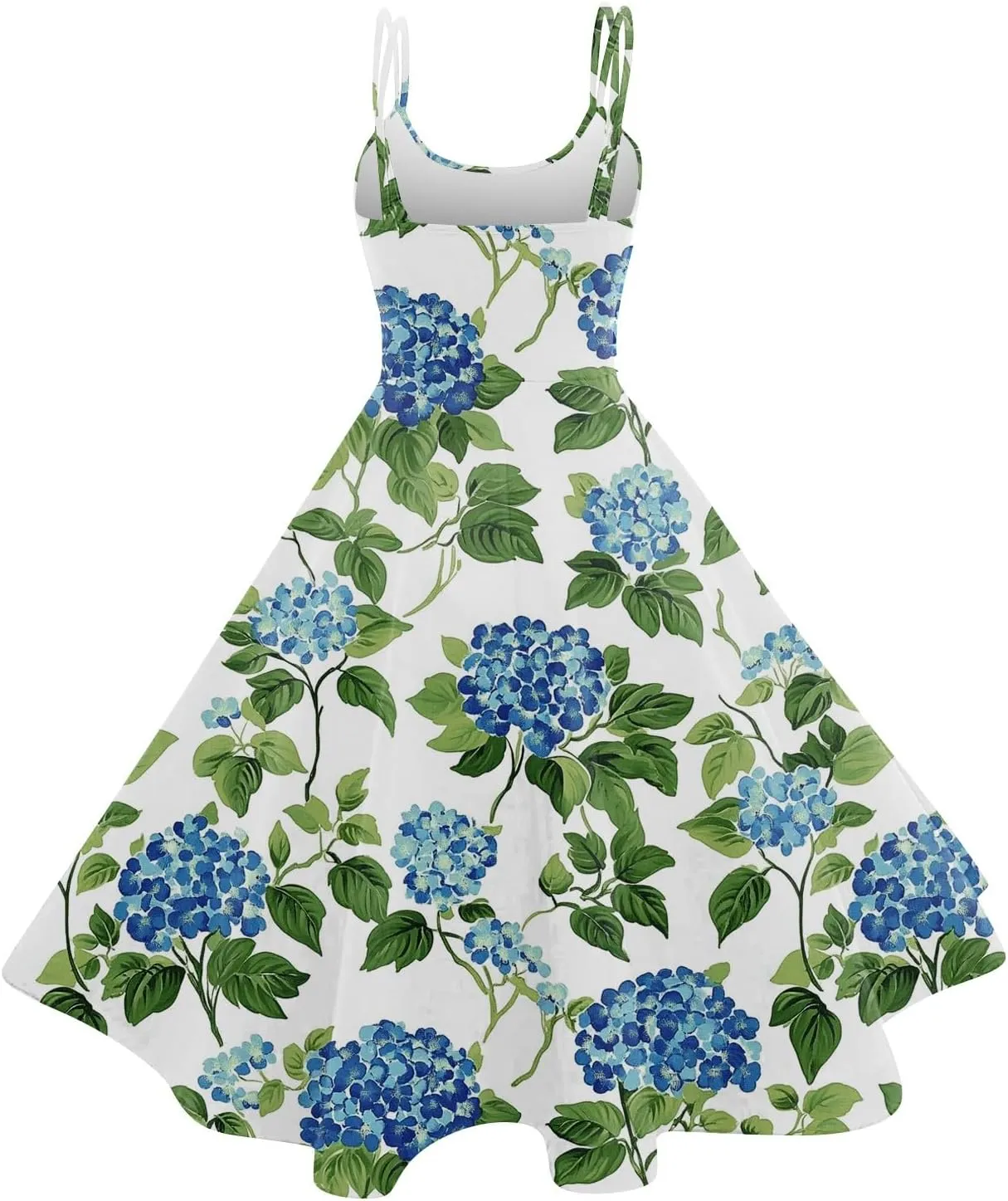 ADHOWBEW Beach Dresses for Women 2025 Sleeveless Sexy Round Neck Flowy Casual Tropical Print Plus Size Floral Dress