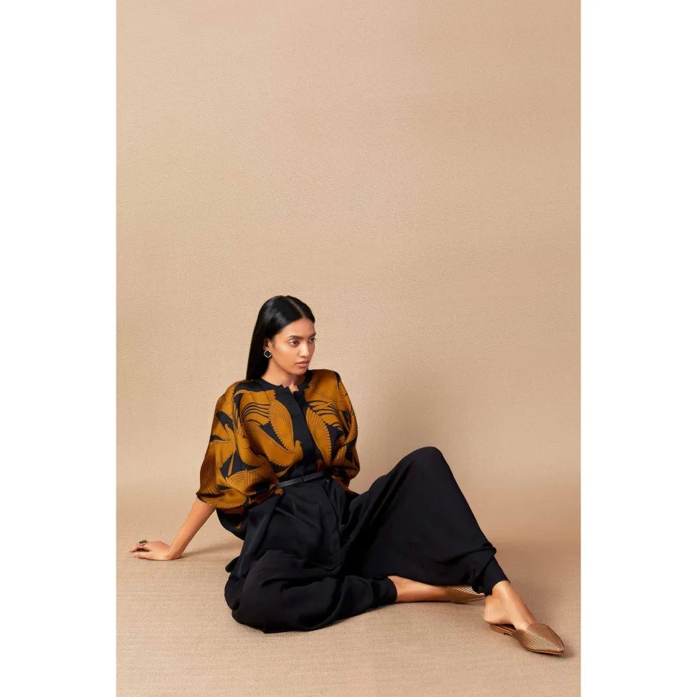 AMPM Black & Yellow Raynah Dhoti (Set of 2)