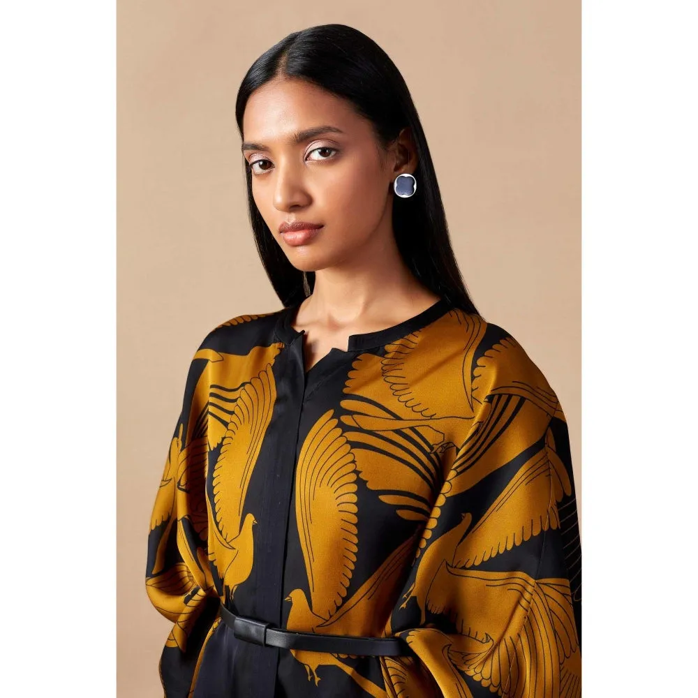 AMPM Black & Yellow Raynah Dhoti (Set of 2)