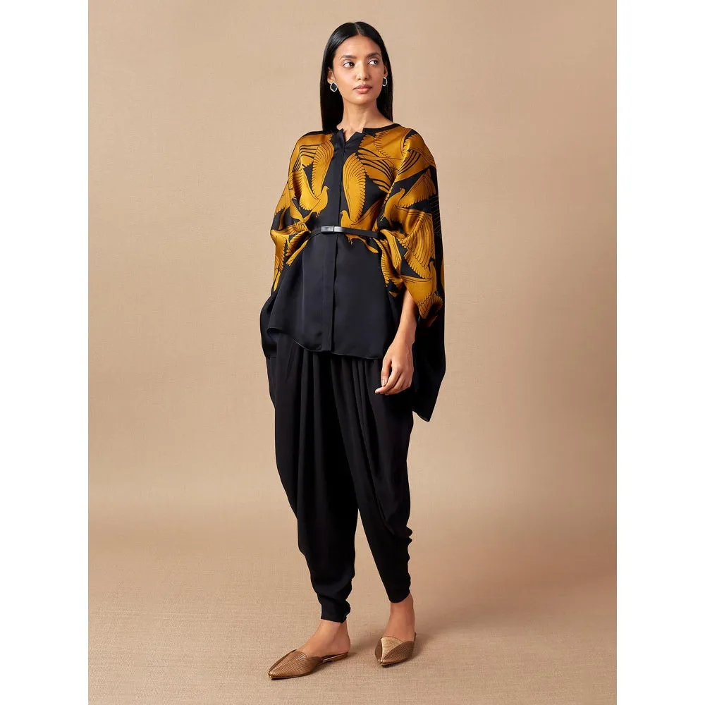 AMPM Black & Yellow Raynah Dhoti (Set of 2)