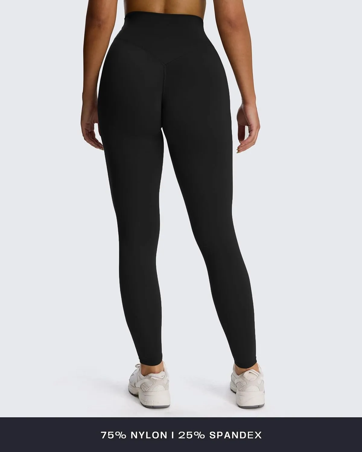 Aoxjox High Waisted Workout Leggings for Women Hidden Scrunch V Waist Front Illusion Ruched Athletic Yoga Pants 26"