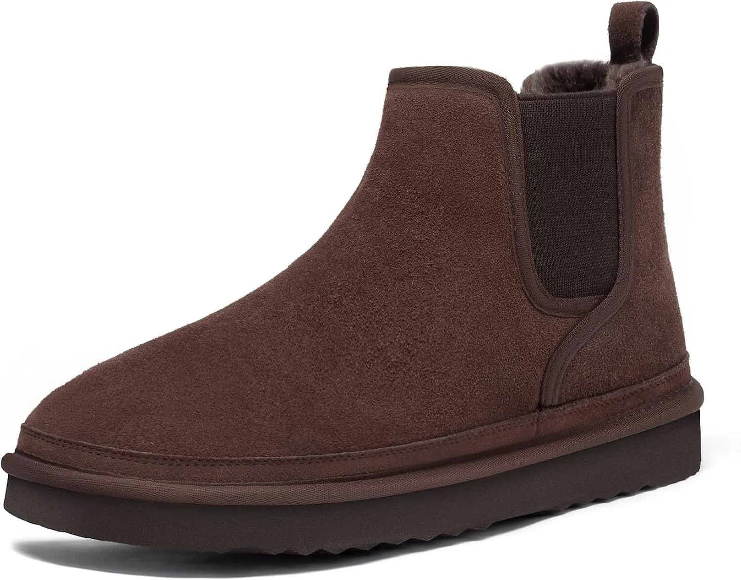 Athlefit Men's Winter Snow Boots for Men Suede Chelsea Boots Casual Warm Anti-Slip Chelsea Boots