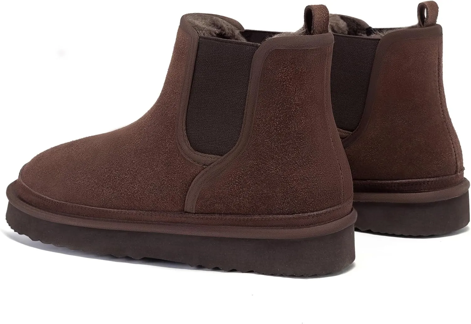 Athlefit Men's Winter Snow Boots for Men Suede Chelsea Boots Casual Warm Anti-Slip Chelsea Boots