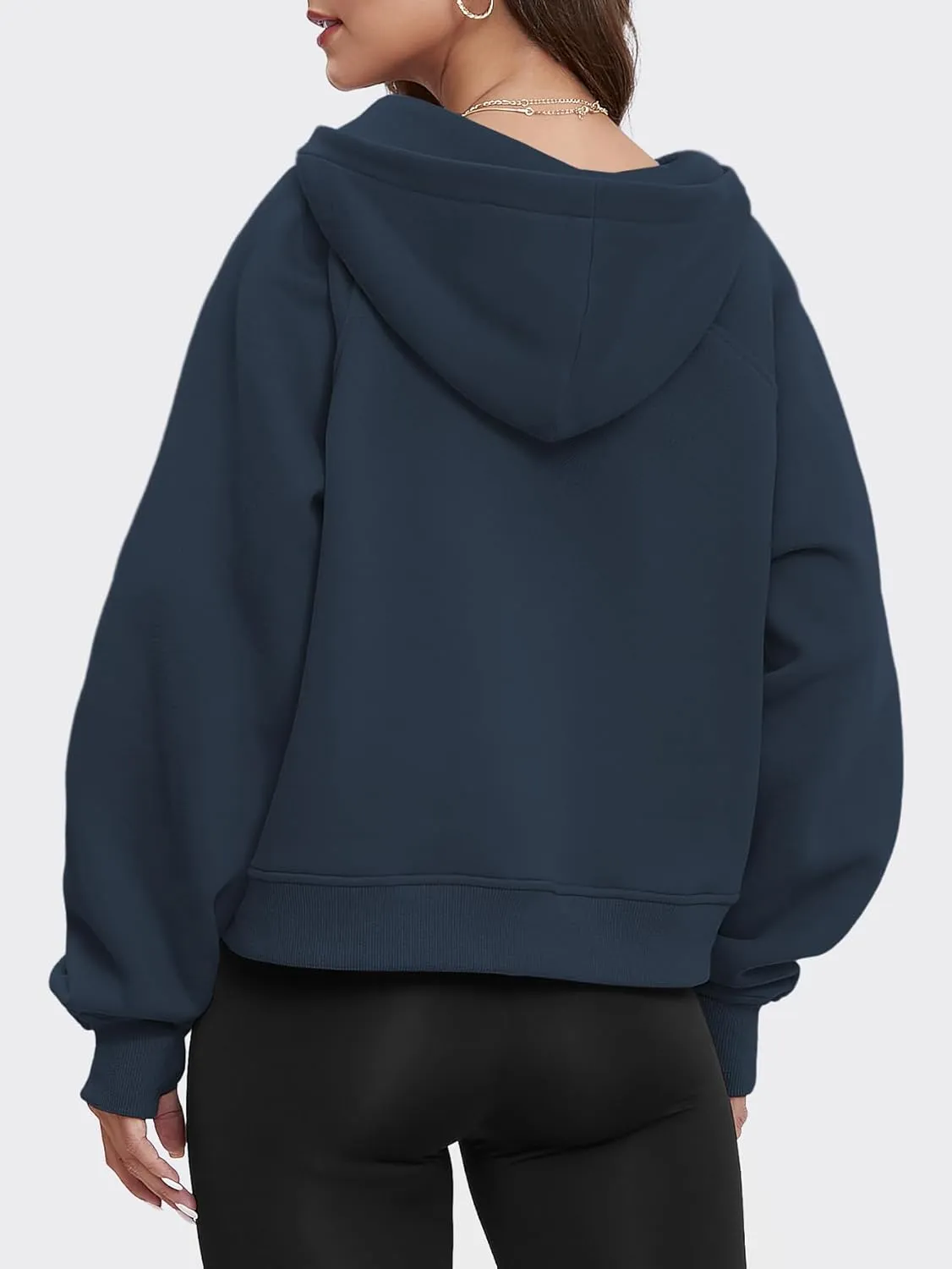 ATHMILE Sweatshirts For Women Cropped Hoodies Half Zip Fleece Pullover Winter Clothes Quarter Zip Up 2023 Outfits Sweater
