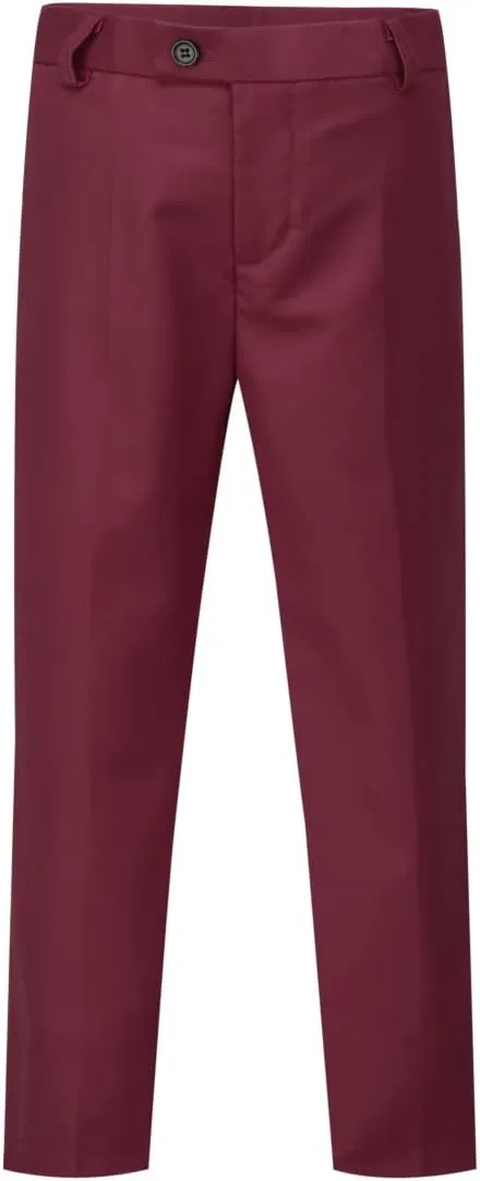 Boyland Boys Solid Color Tuxedo Slim Fit 3 Pieces Suit Set Notched Lapel Jacket Vest Pants for Wedding Prom Party