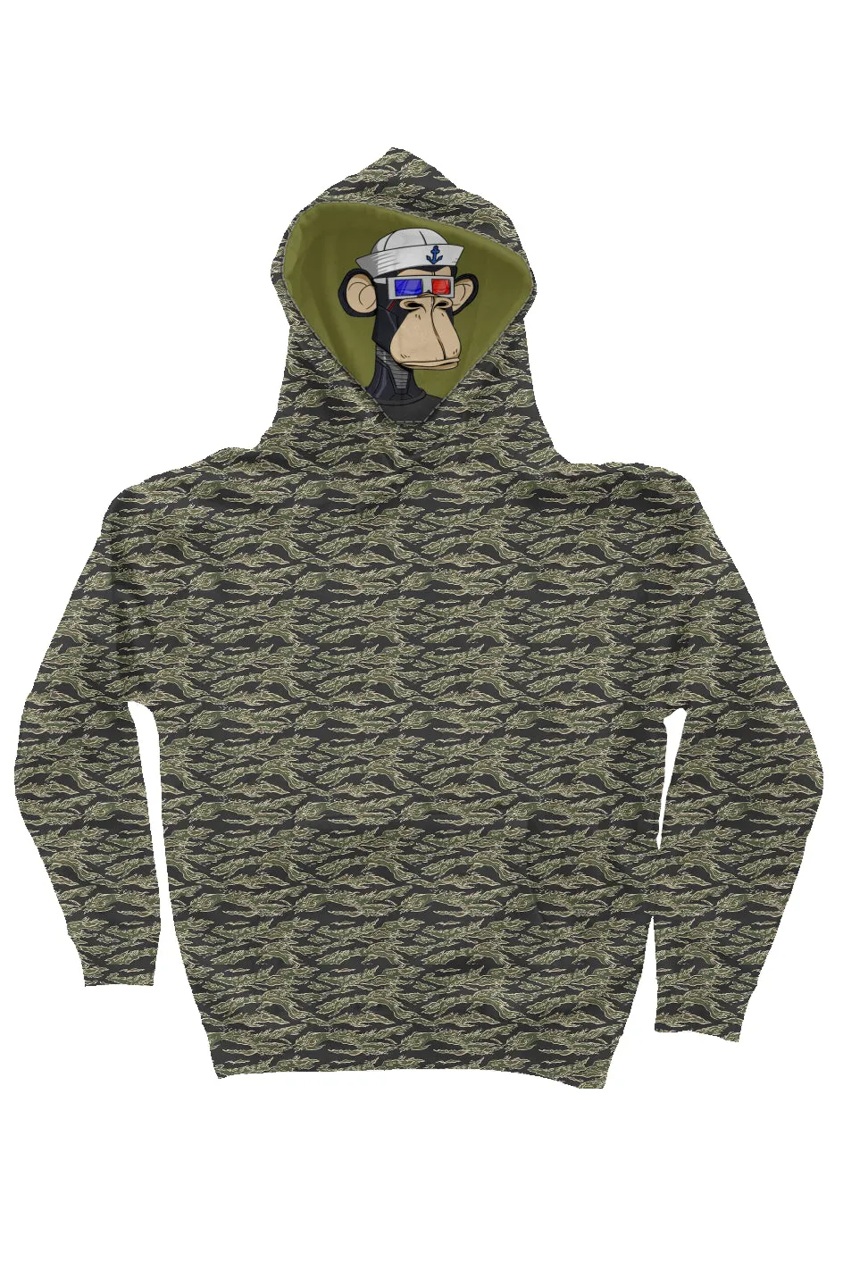 Camo Independent Heavyweight Hoodie feat. BAYC #2783 on liner hoodie