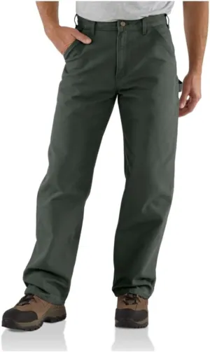 Carhartt Men's Washed Duck Work Dungaree Pant, Moss, 36W x 32L