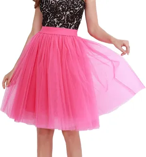Carnevale New Women Tulle Skirts Knee Length Long Adult Tutu Layered Short Prom Party Midi Skirt Mini Skirt