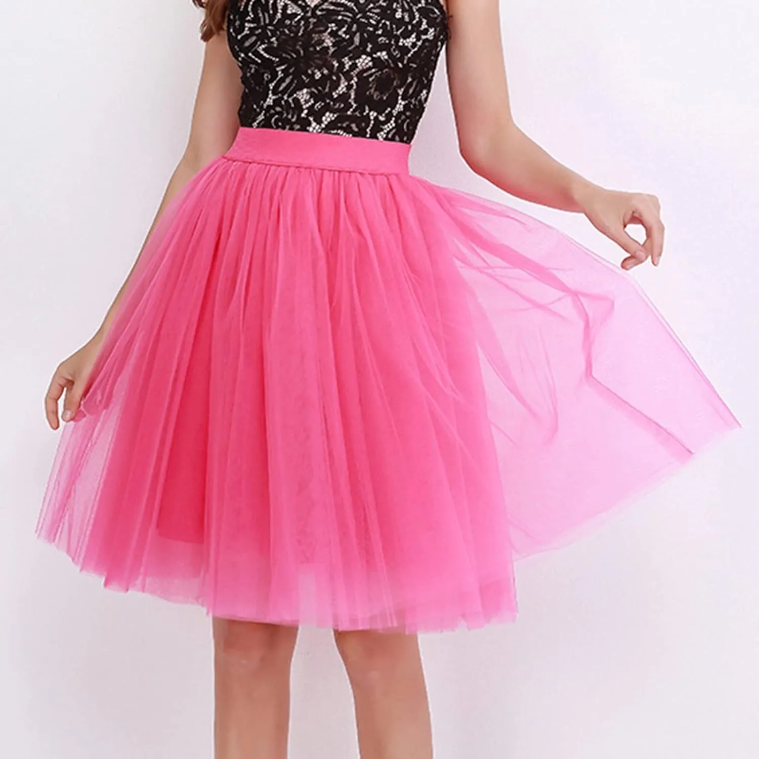 Carnevale New Women Tulle Skirts Knee Length Long Adult Tutu Layered Short Prom Party Midi Skirt Mini Skirt