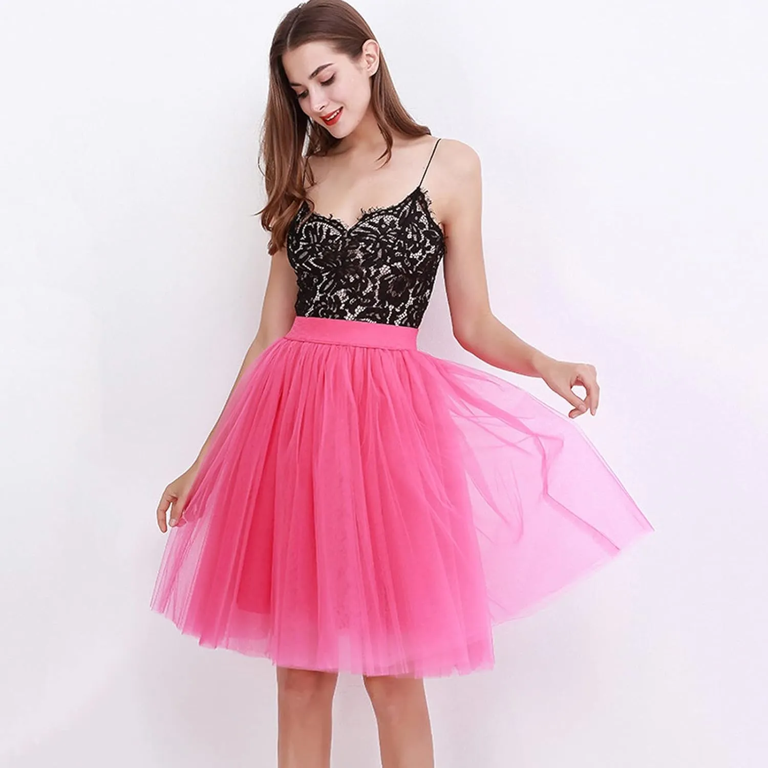 Carnevale New Women Tulle Skirts Knee Length Long Adult Tutu Layered Short Prom Party Midi Skirt Mini Skirt