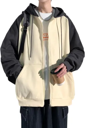 Casual Raglan Sleeve Y2k Aesthetic Zip Up Hoodie Korean Fashion Oversized Vintage Hooded Sweatshirts Fairy Grunge Clothes