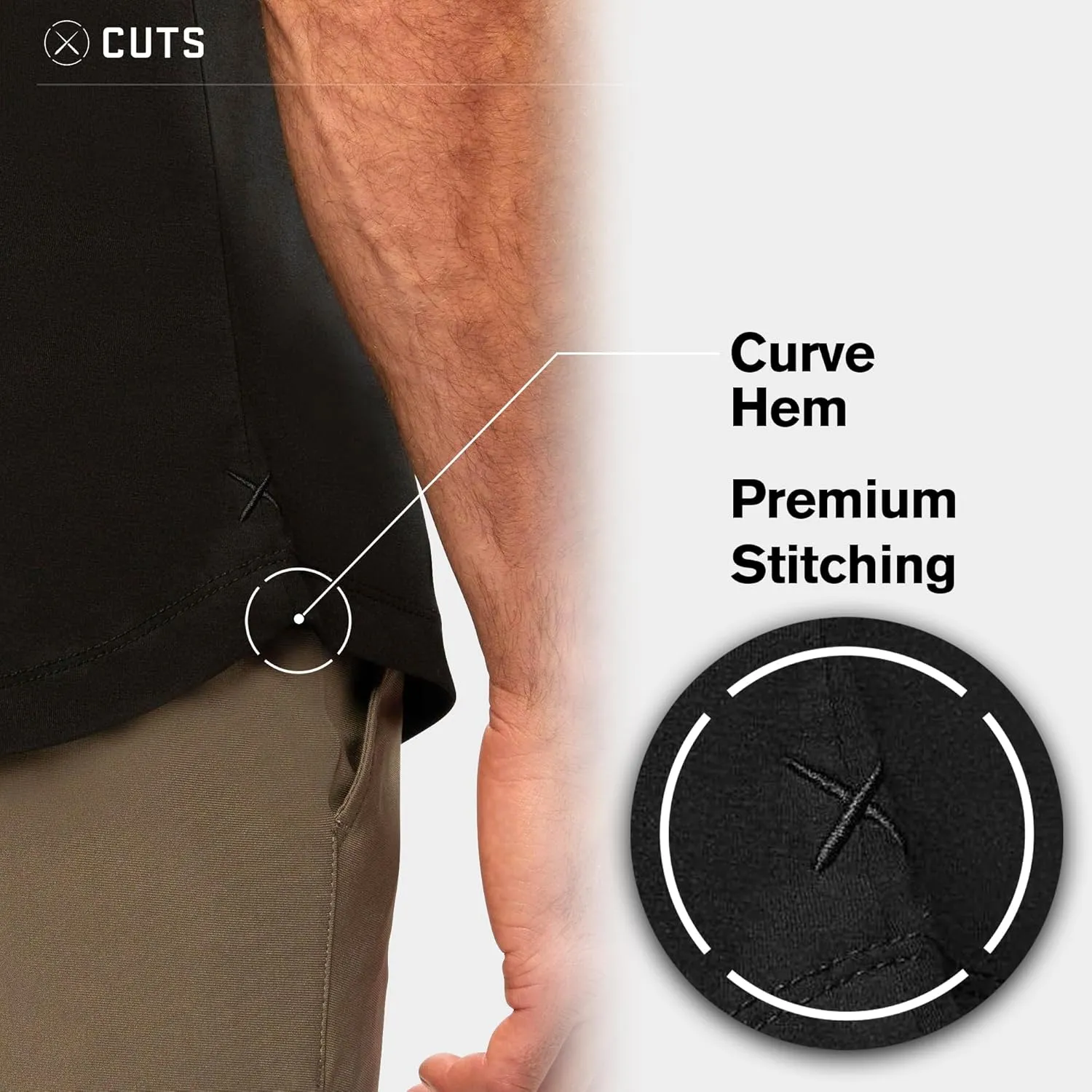 Clothing Men's Premium AO V-Neck Casual Short Sleeve T-Shirt | Classic Curve Hem | PYCA Pro Soft Fabric