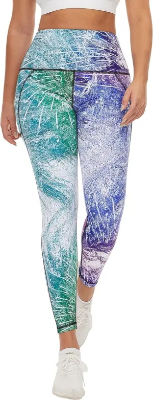 COOLOMG High Waist Yoga Pants with Pockets for Women Thick Tummy Control Workout Gym Running Leggings