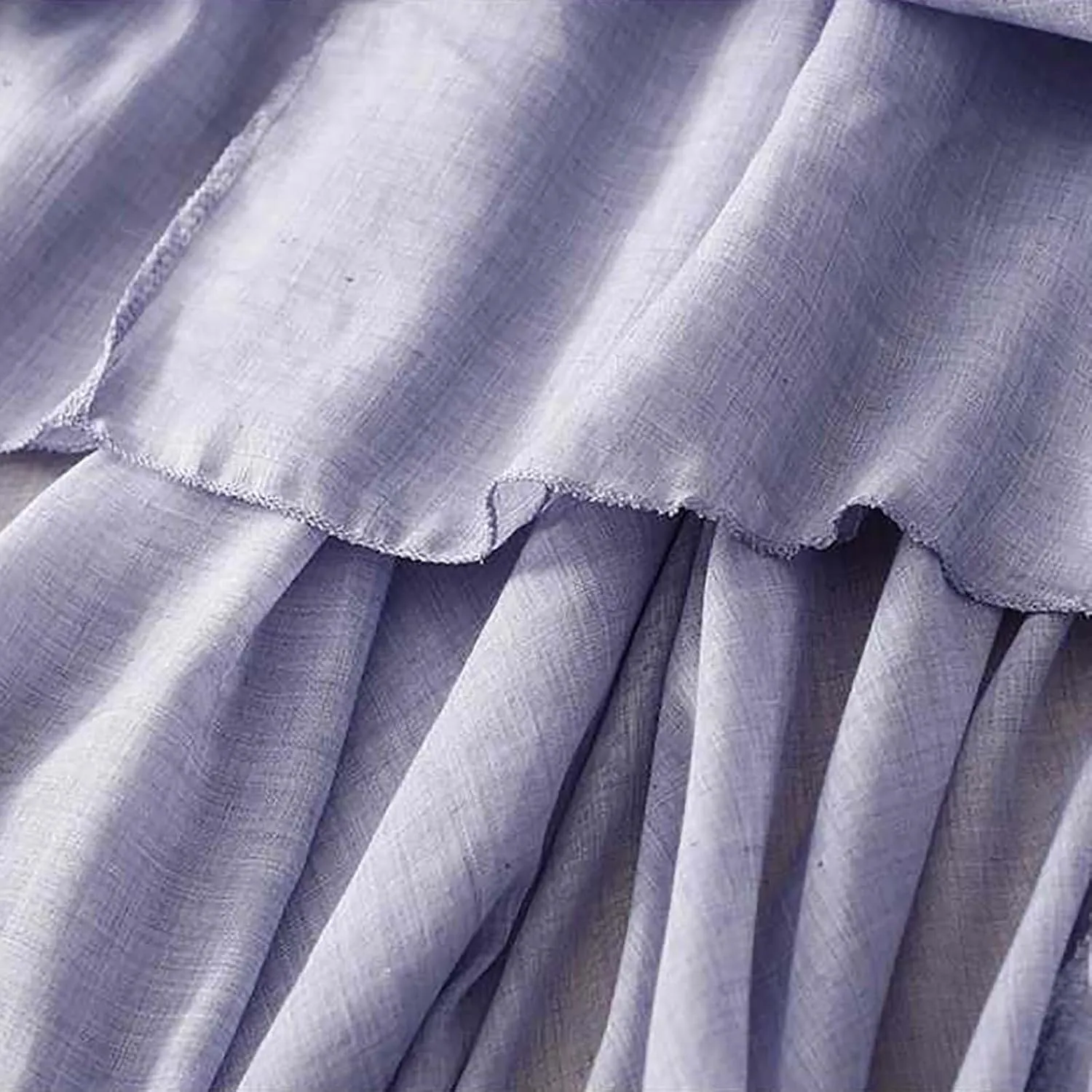 Cotton Skirts for Women Trendy Elegant Elastic High Waist A Line Layered Ruffle Flowy Fairy Swing Pleated Maxi Skirt