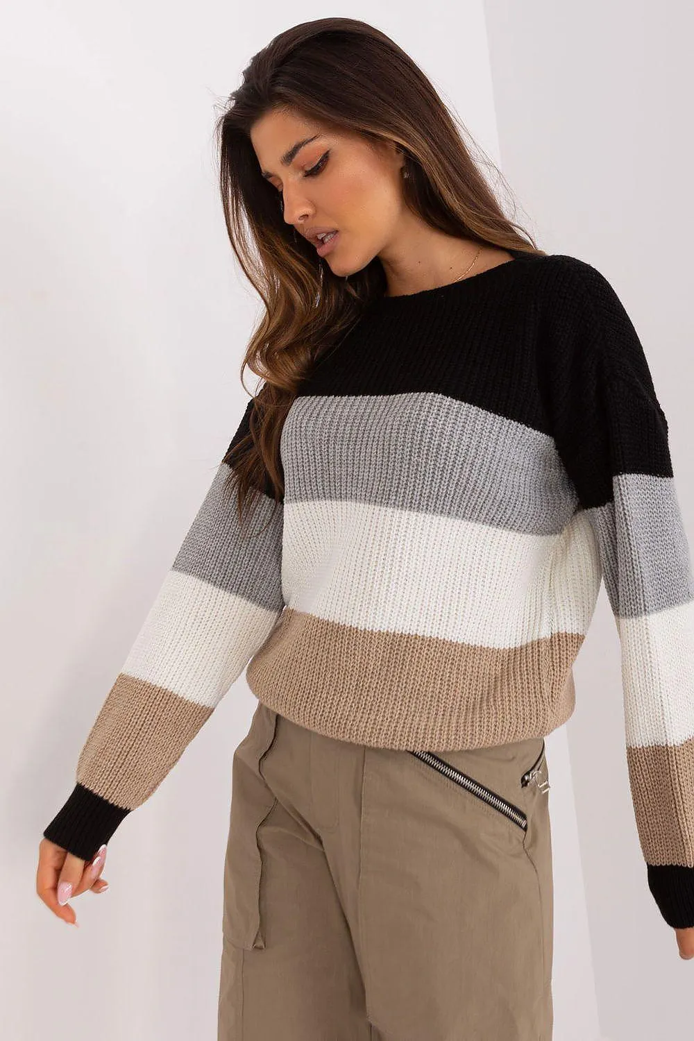 Cozy Striped Knit Sweater: Jumper Badu