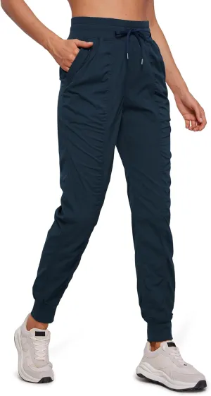 CRZ YOGA Lightweight Workout Joggers for Women, High Waisted Outdoor Running Casual Track Pants with Pockets