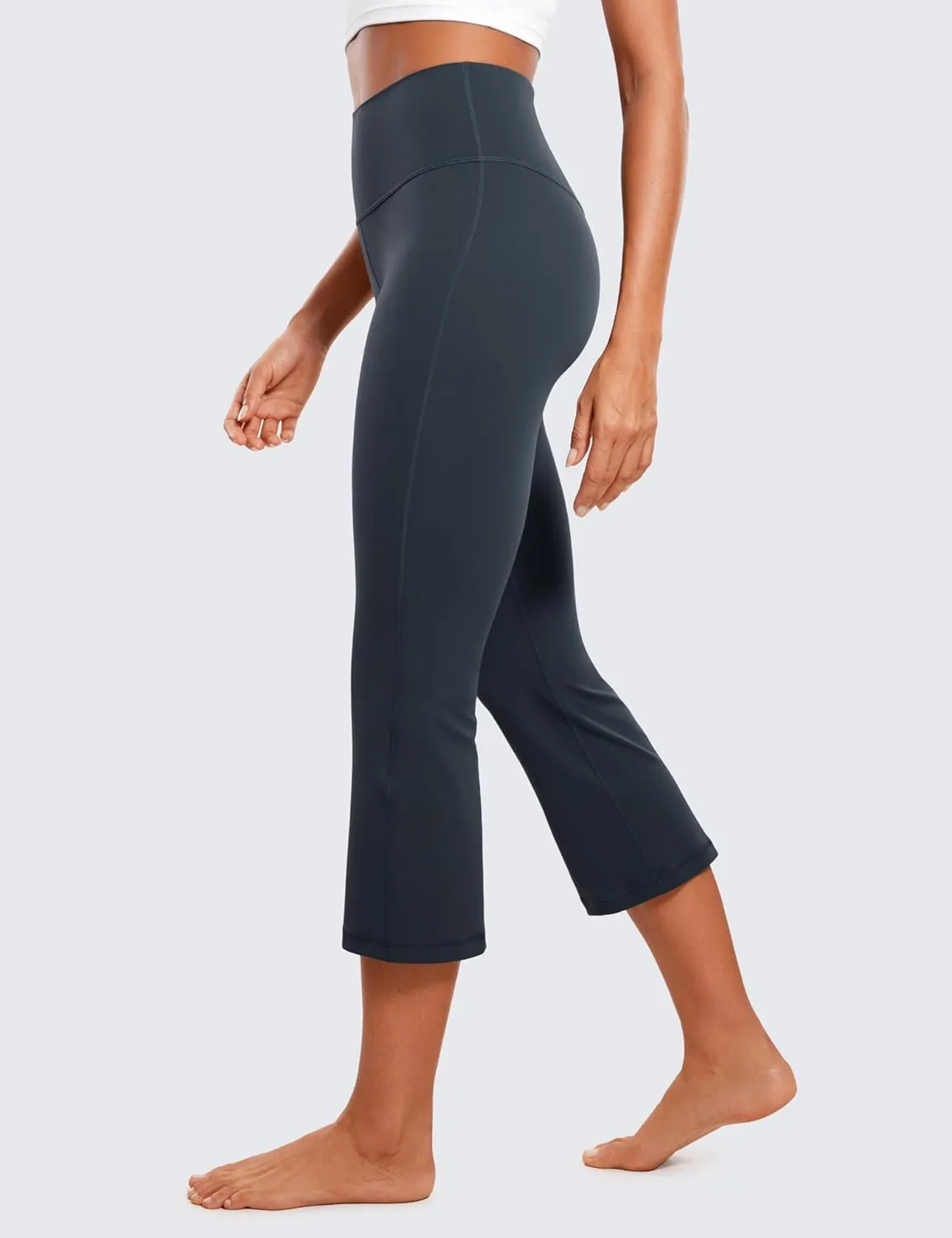 CRZ YOGA Womens Butterluxe High Waisted Flare Capris Leggings 23" - Bootcut Yoga Pants Cropped Lounge Casual Comfy