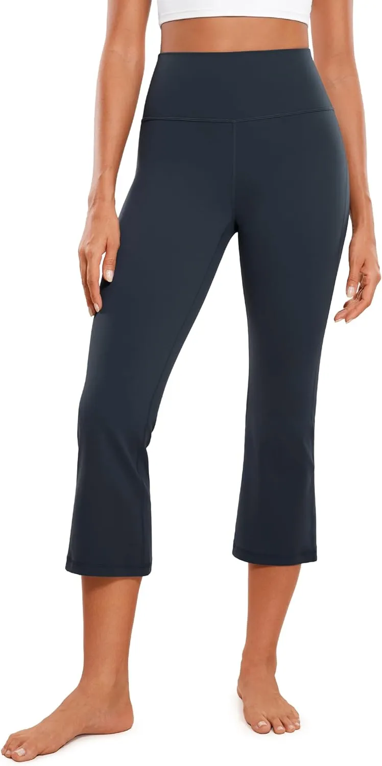 CRZ YOGA Womens Butterluxe High Waisted Flare Capris Leggings 23" - Bootcut Yoga Pants Cropped Lounge Casual Comfy