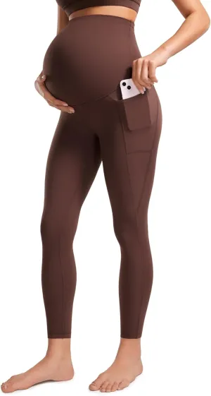 CRZ YOGA Womens Butterluxe Maternity Leggings with Pockets Over The Belly 25" - Workout Active Yoga Pregnancy Pants Soft