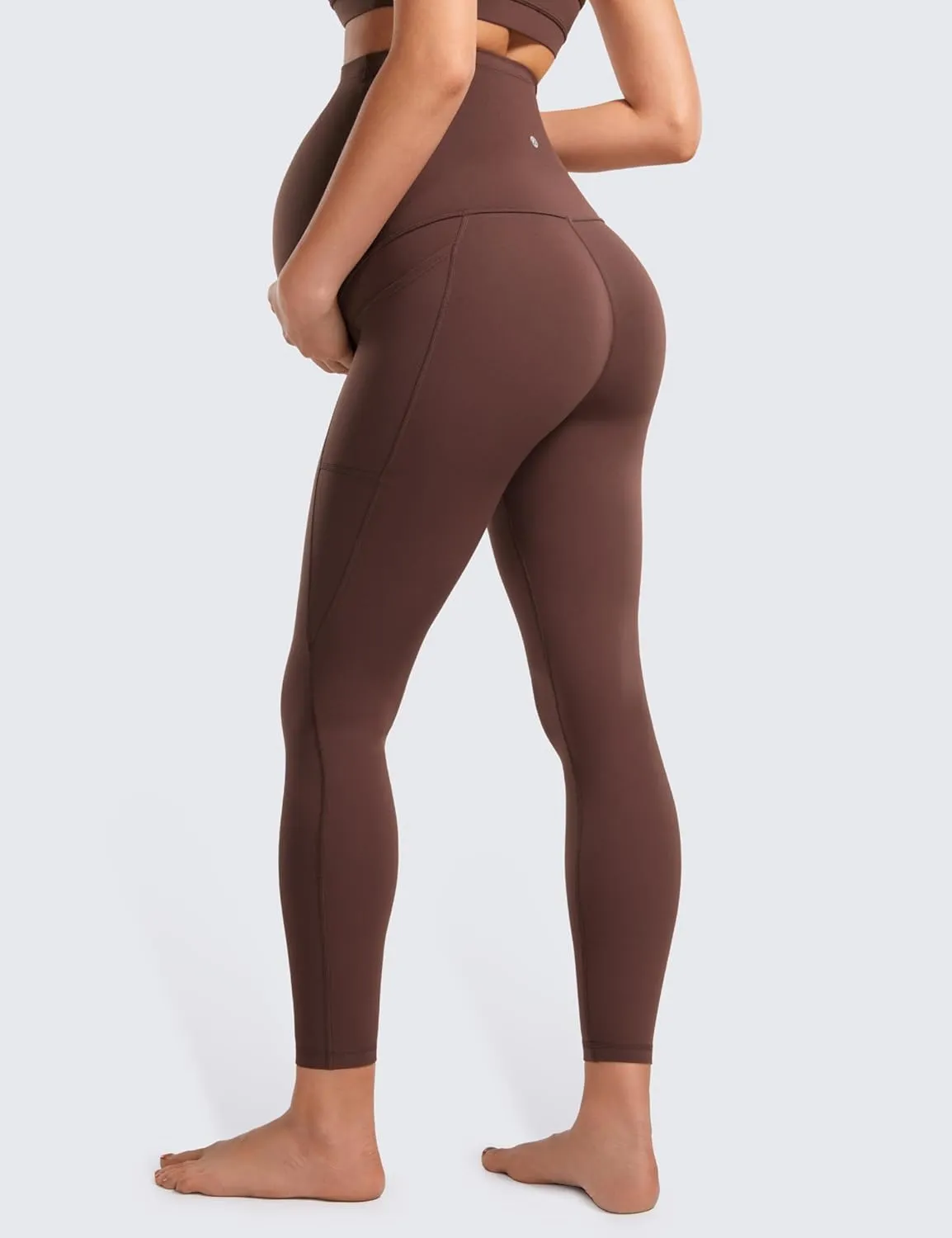 CRZ YOGA Womens Butterluxe Maternity Leggings with Pockets Over The Belly 25" - Workout Active Yoga Pregnancy Pants Soft