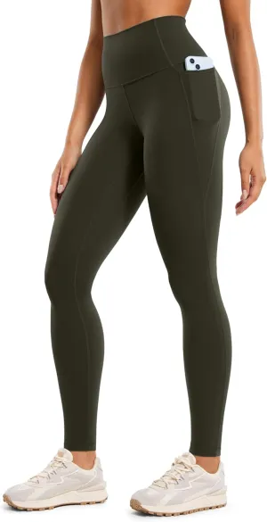 CRZ YOGA Womens Butterluxe Workout Leggings 28 Inches - High Waisted Gym Yoga Pants with Pockets Running Buttery Soft