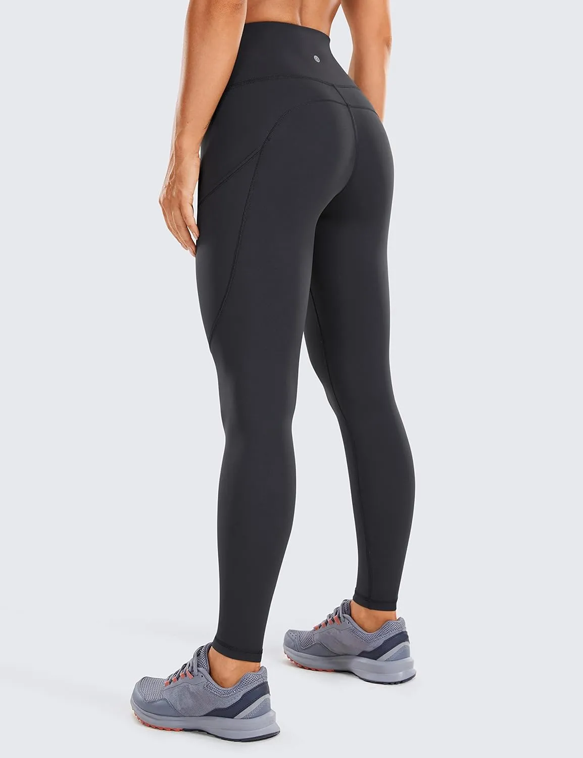 CRZ YOGA Women's Naked Feeling Workout Leggings 25 Inches - High Waisted Yoga Pants with Side Pockets Running Tights