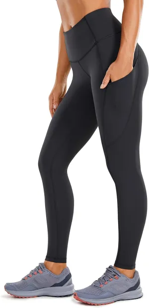 CRZ YOGA Women's Naked Feeling Workout Leggings 25 Inches - High Waisted Yoga Pants with Side Pockets Running Tights