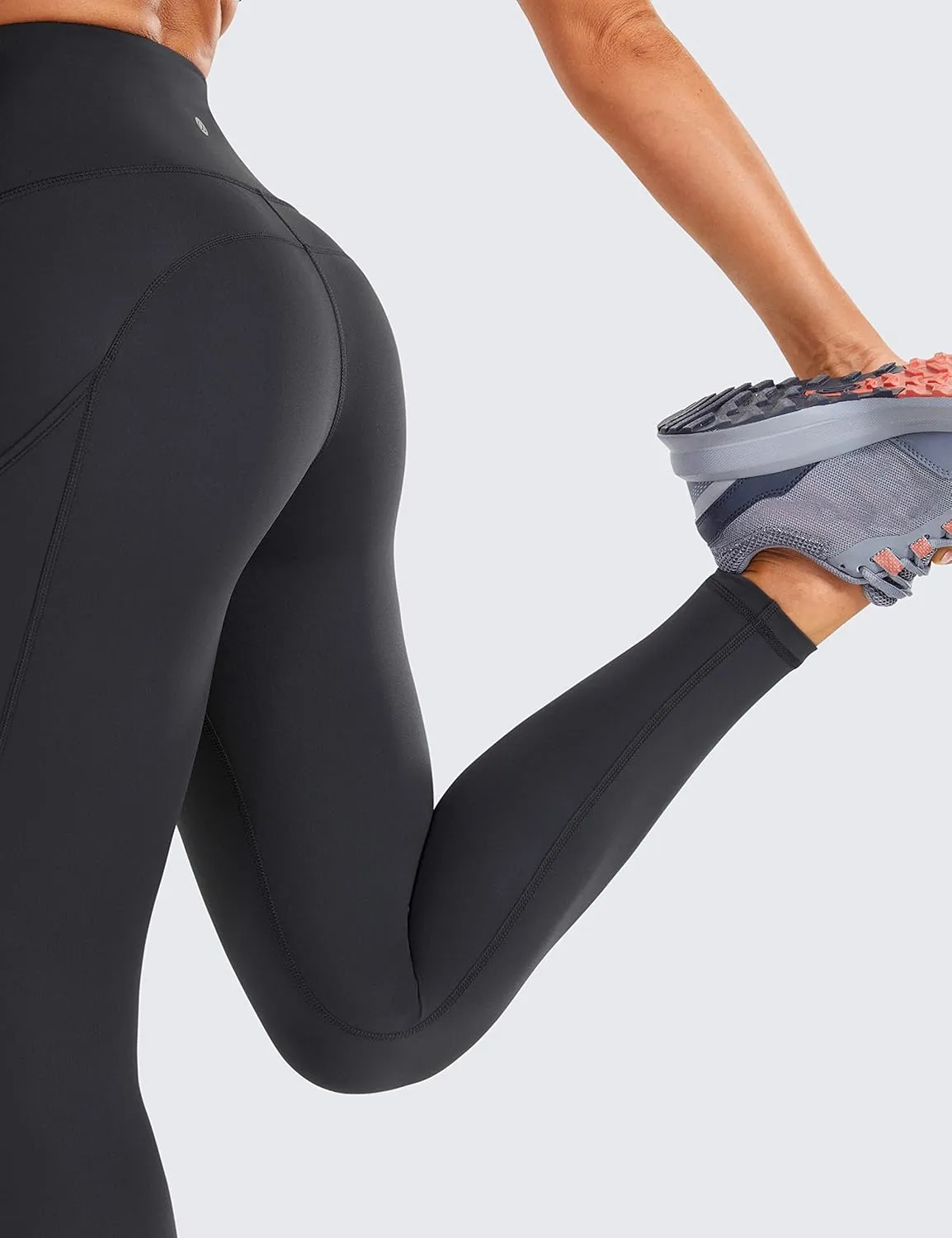 CRZ YOGA Women's Naked Feeling Workout Leggings 25 Inches - High Waisted Yoga Pants with Side Pockets Running Tights
