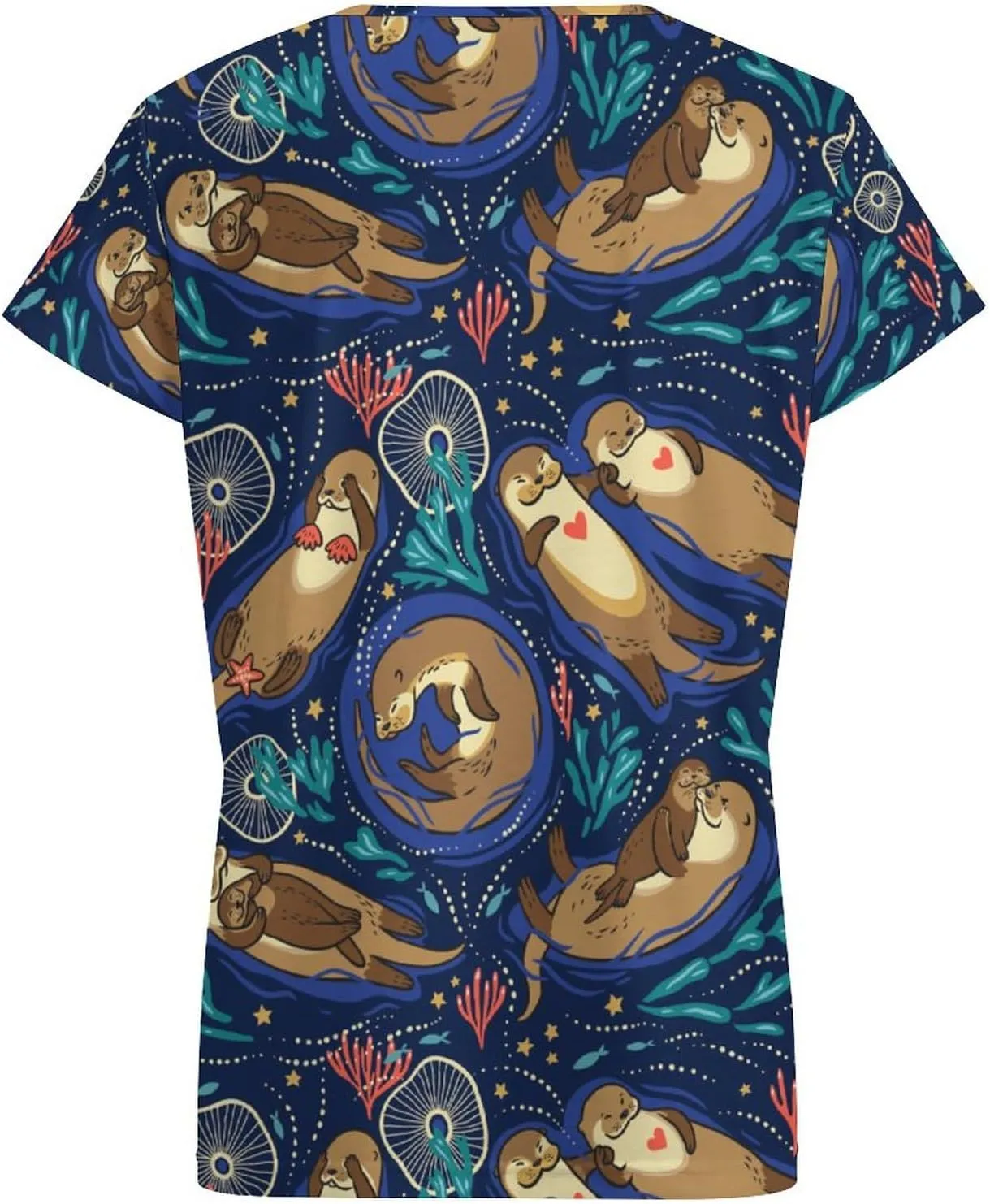 Cute Otters in The Sea Wearable Crop Top Casual for Women Spring Summer Party Clothes