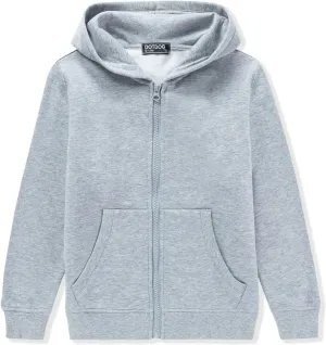 DOTDOG Unisex Kids Soft Brushed Fleece Basic Hooded Sweatshirt Full Zip-Up Hoodie for Boys or Girls (Age 3-12 Years)
