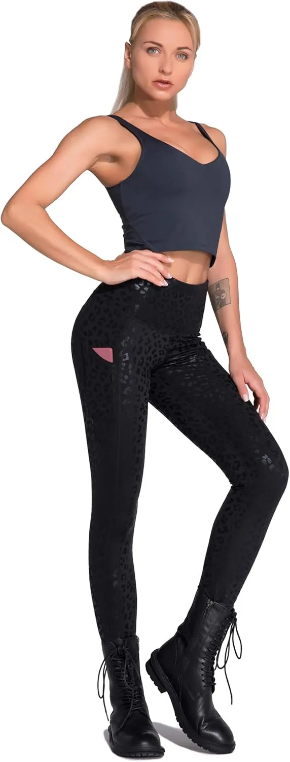 Dragon Fit High Waist Yoga Leggings with 3 Pockets,Tummy Control Workout Running 4 Way Stretch Yoga Pants