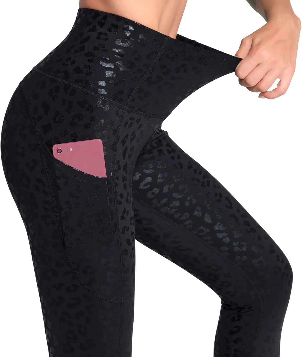 Dragon Fit High Waist Yoga Leggings with 3 Pockets,Tummy Control Workout Running 4 Way Stretch Yoga Pants