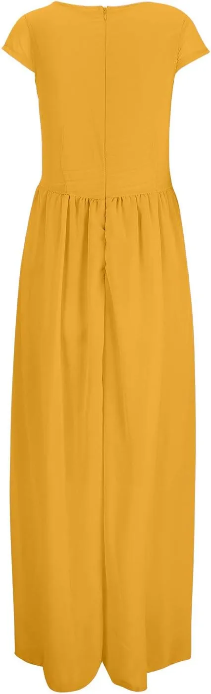 Dresses for Women Plus Size Casual Elegant Dress Spring Bodycon Dresses Flowy Swing V Neck Wedding Guest Party Dress