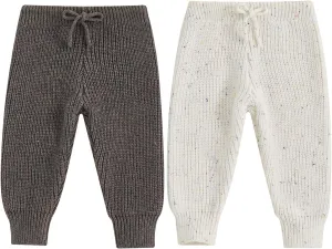 Eadrioss Infant Baby Boy Girl Knit Leggings Cotton Knitted Solid Pants Tights Trousers 2 Pack Toddler Fall Winter Clothes