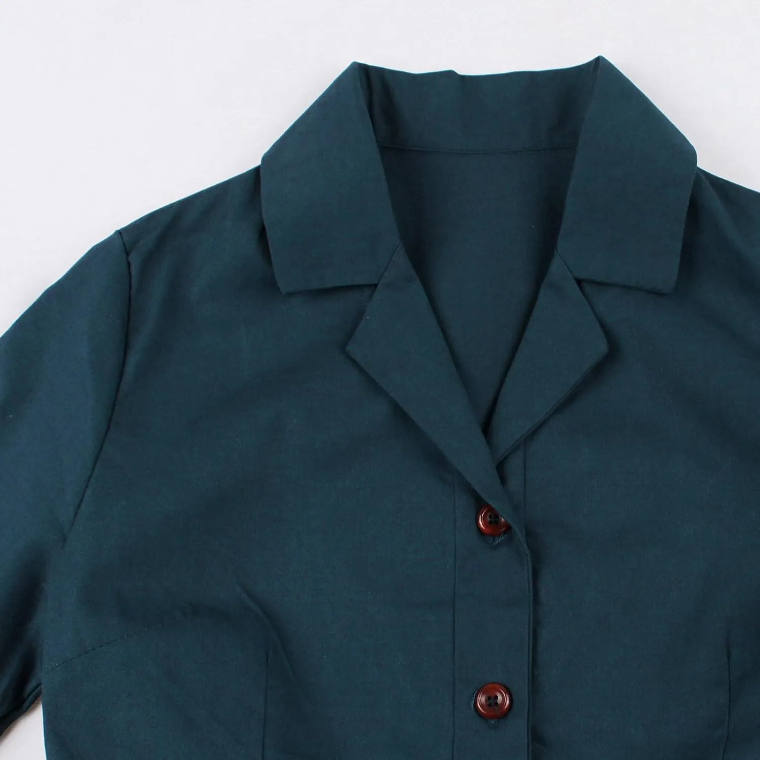 Firzero Women Vintage 1940s Dress Retro 40s 50s Button Business Work A Line Cocktail Dress Bowknot Long Sleeve Formal Dress