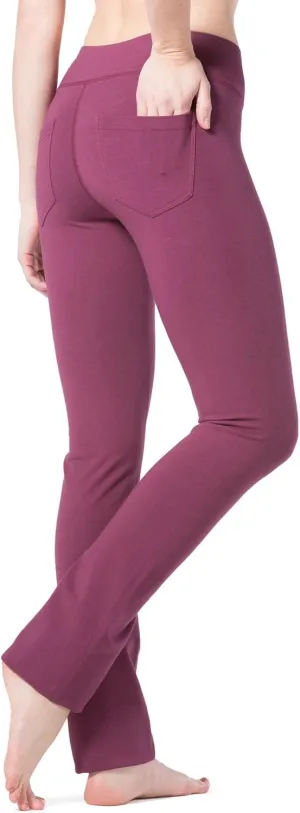 Fishers Finery Women's Ecofabric Straight Leg Yoga Pant with Back Pockets
