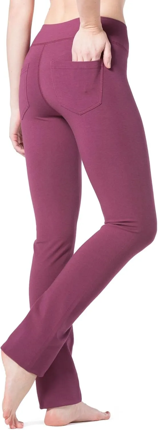 Fishers Finery Women's Ecofabric Straight Leg Yoga Pant with Back Pockets