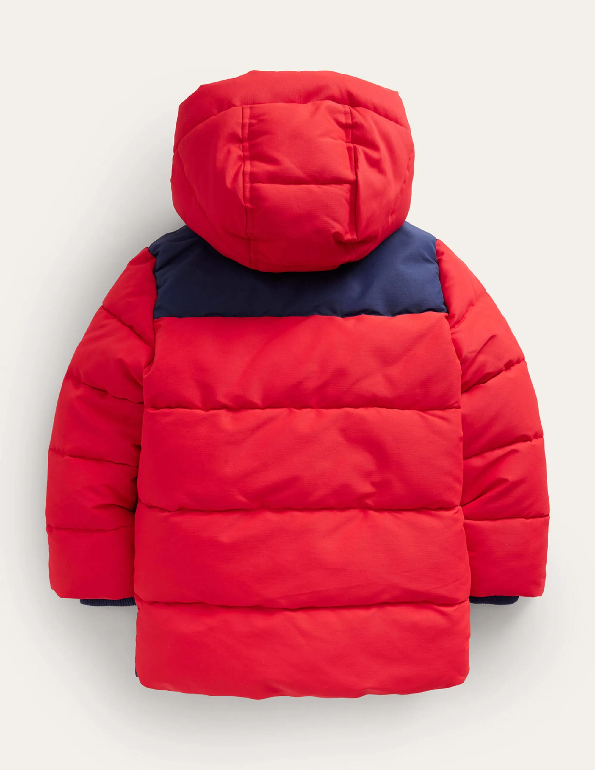 Fleece Lined Padded Coat-Rockabilly Red