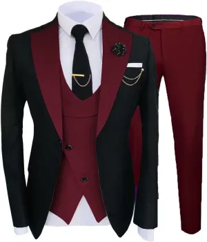 Formal Suits for Men Wedding Slim Fit 3 Piece Dress Business Elegant Party Jacket Vest & Pants JXZ006