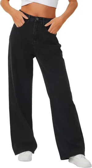 Genleck Baggy Jeans for Woman High Waisted Loose Wide Leg Jean Womens Boyfriend Y2K Pants Trendy