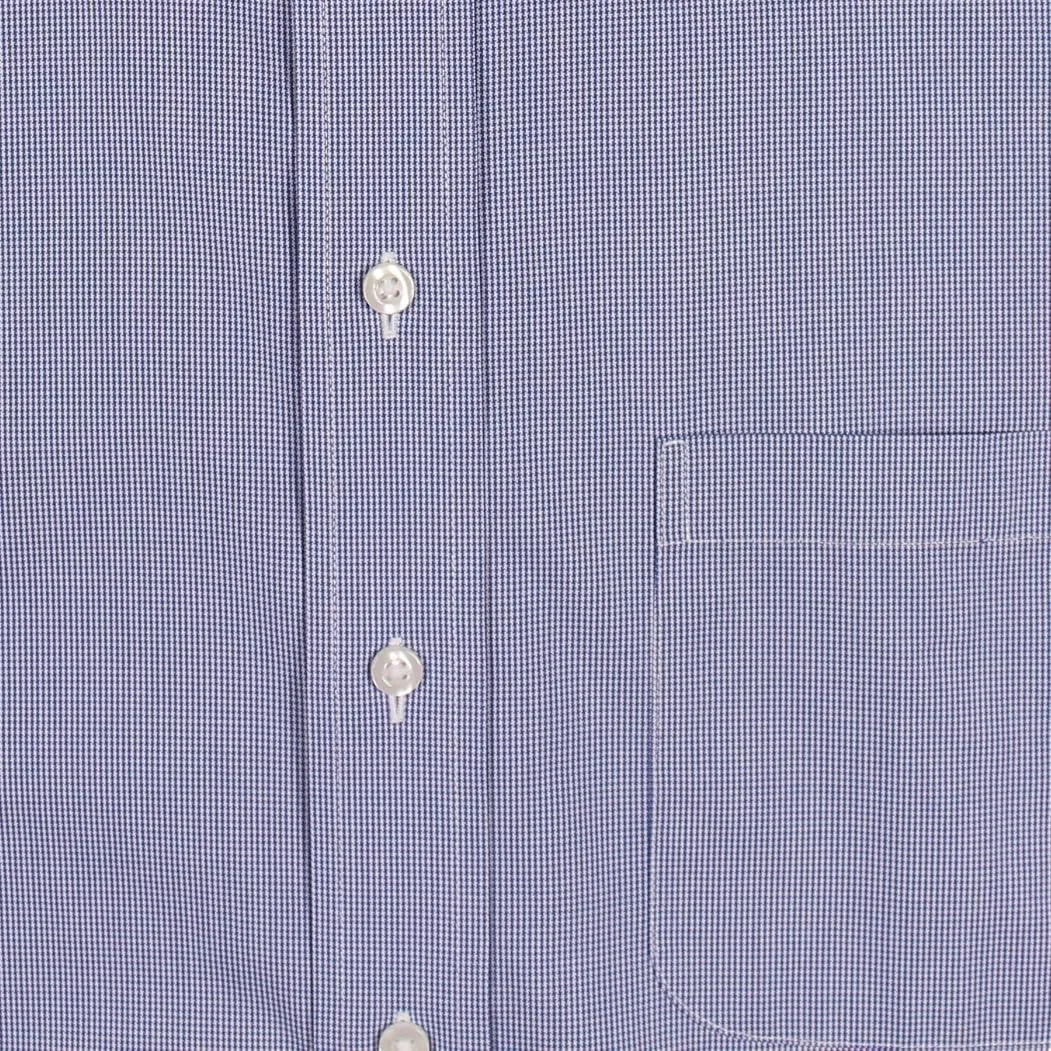 Gold Label Men's Big and Tall Point Collar Dress Shirt Long Sleeve with Pocket, Non-Iron Wrinkle-Resistant