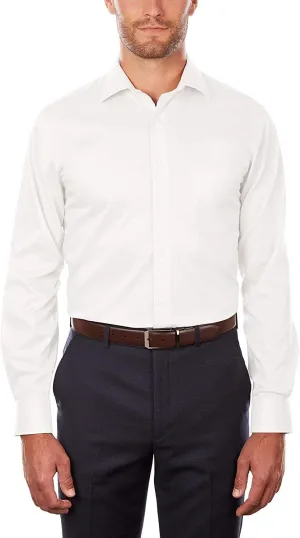 Gold Label Men's Big and Tall Point Collar Dress Shirt Long Sleeve with Pocket, Non-Iron Wrinkle-Resistant