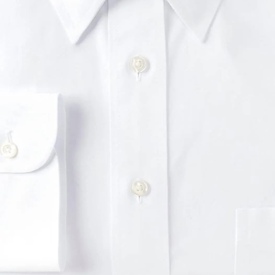 Gold Label Men's Big and Tall Point Collar Dress Shirt Long Sleeve with Pocket, Non-Iron Wrinkle-Resistant