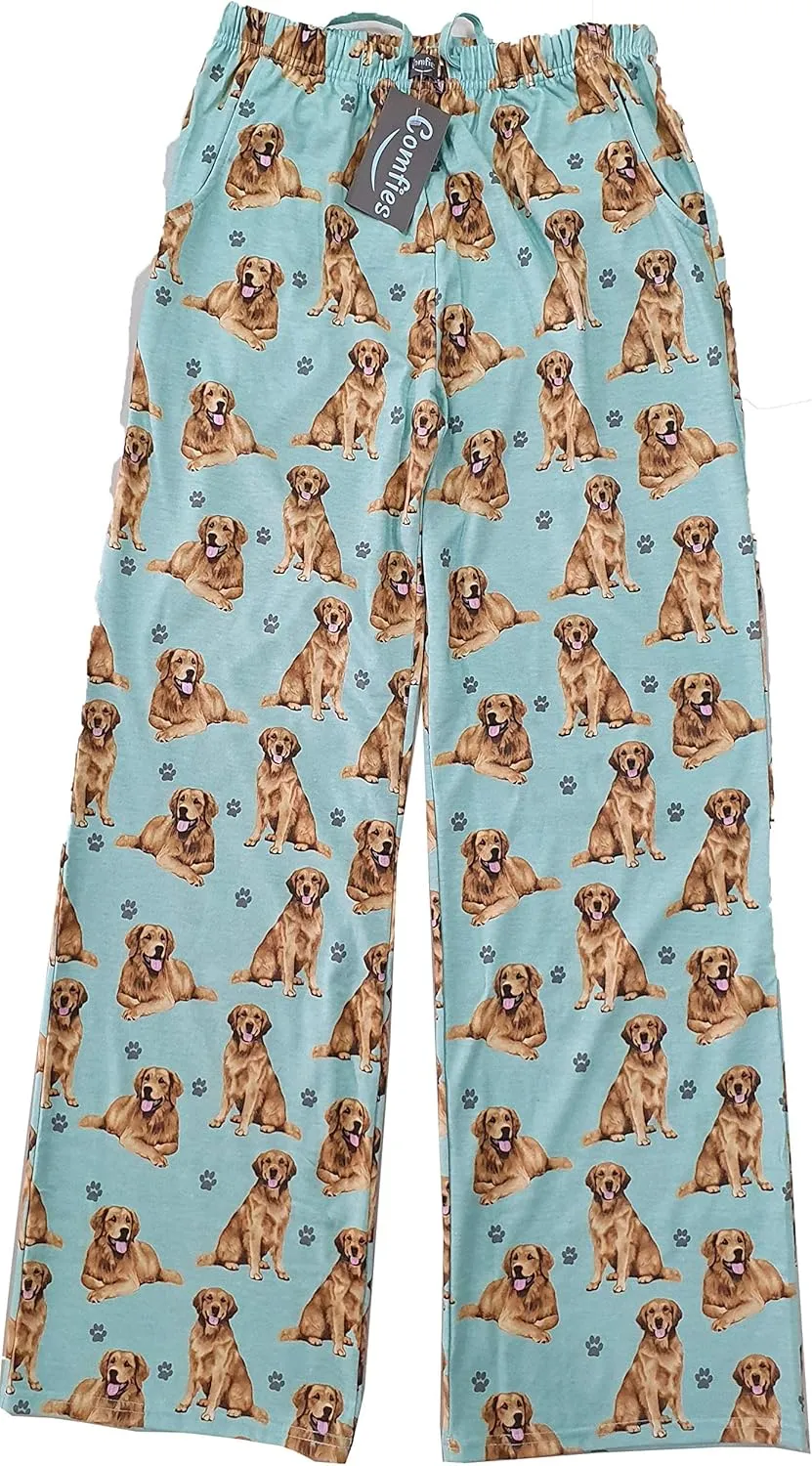 Golden Retriever Unisex Lightweight Cotton Blend Pajama Bottoms  Soft and Comfortable  Perfect for Golden Retriever Gifts