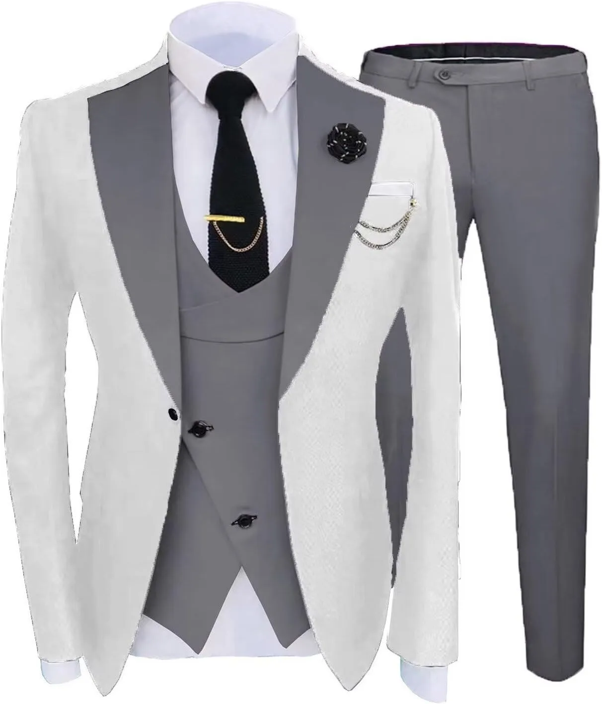 Groom Suits for Wedding 2025 Mens Slim Fit Fashion Tuxedo Dress Suit for Party ST-XZ009