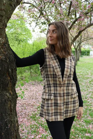 HENNY-WAISTCOAT - CHOCOLATE CHECK