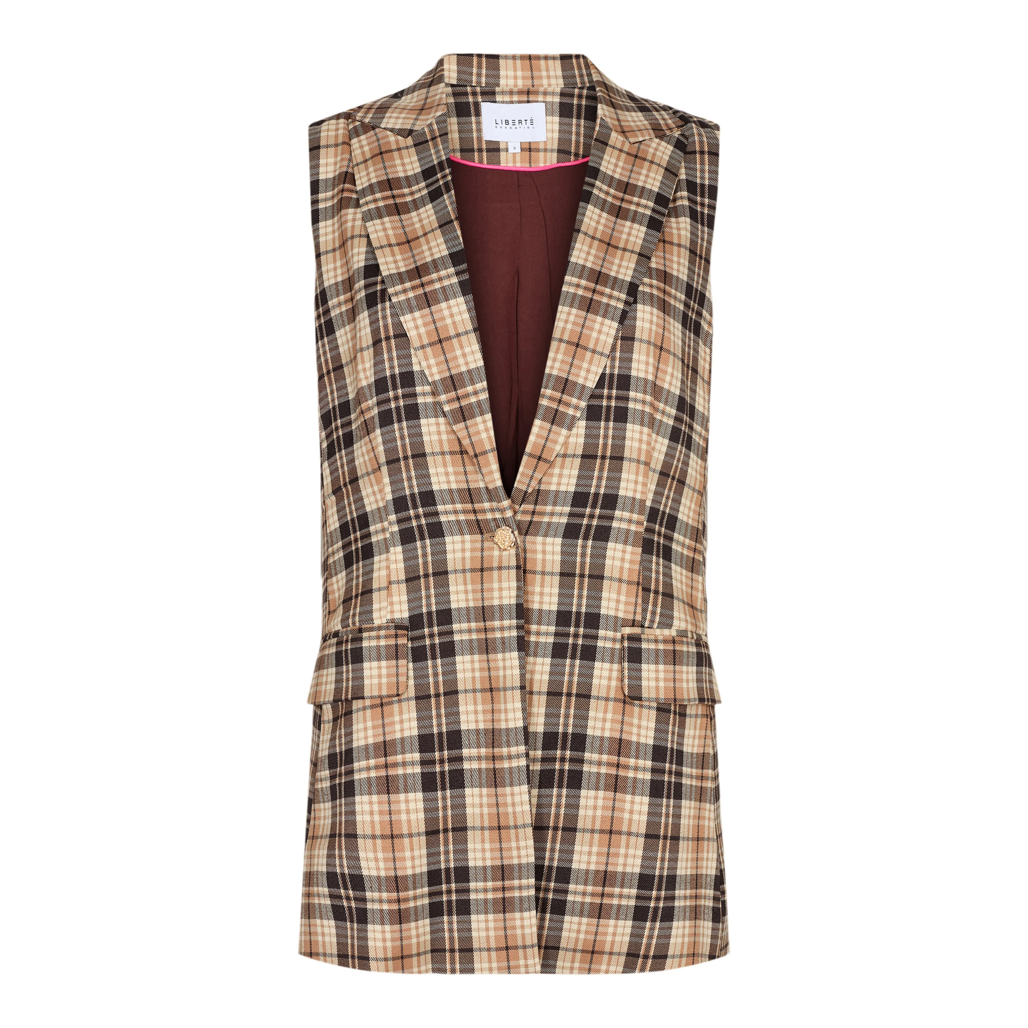 HENNY-WAISTCOAT - CHOCOLATE CHECK